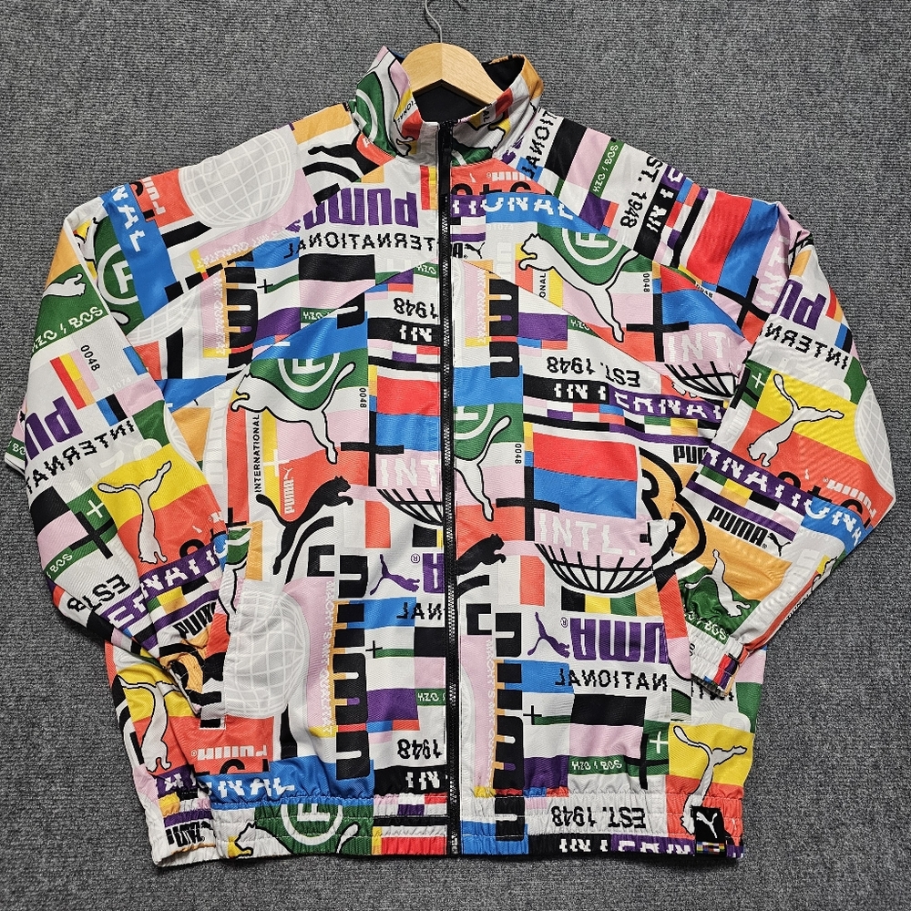 PUMA International Lab Woven Track Jacket Men’s Pockets Activewear Streetwear L - Picture 2 of 14
